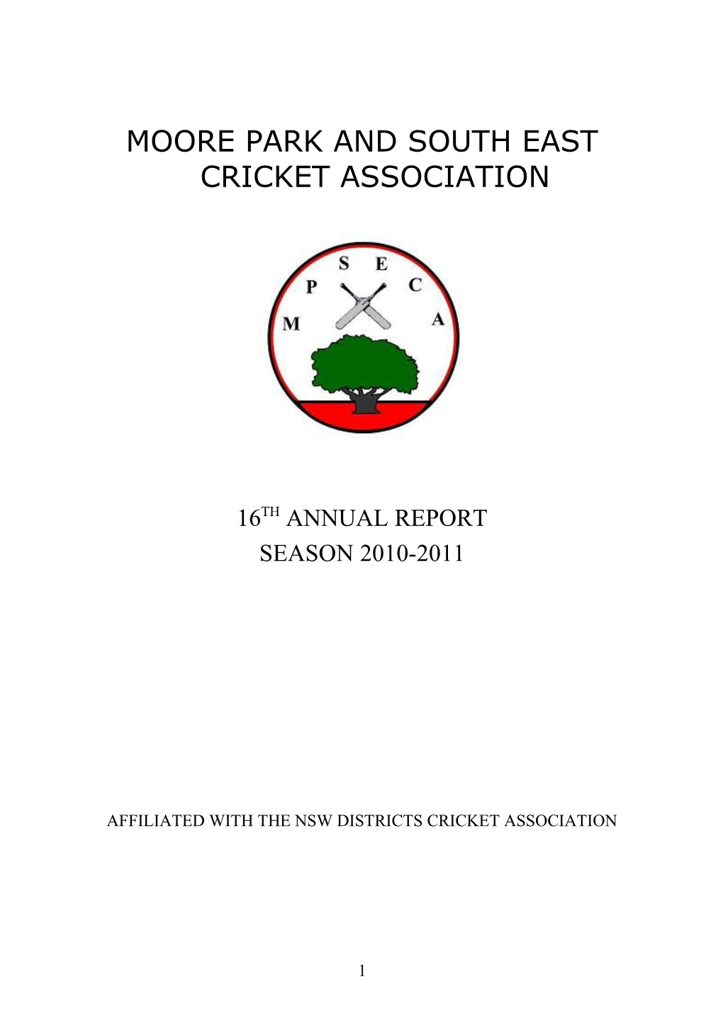 Moore Park and South East Cricket Association