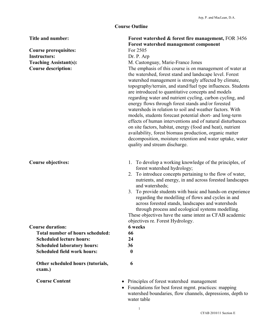 Course Number & Title