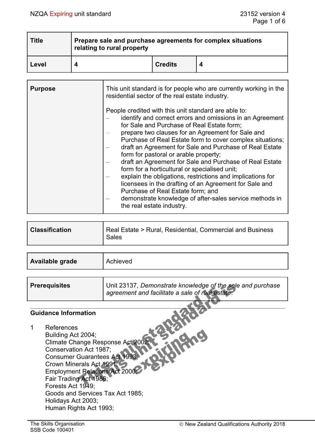 23152 Prepare Sale and Purchase Agreements for Complex Situations Relating to Rural Property