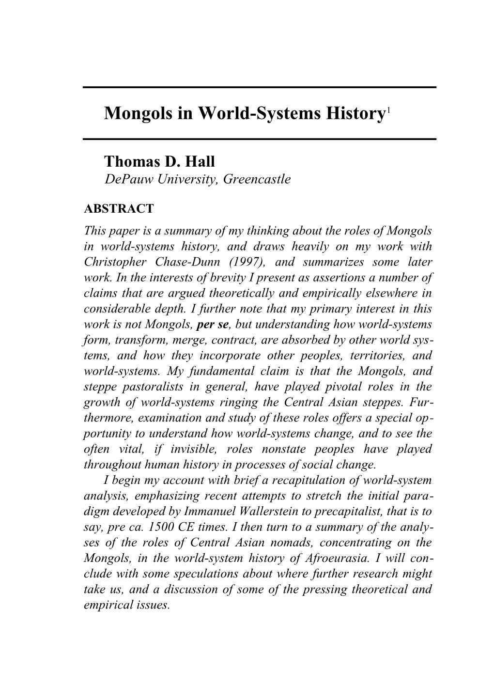 Mongols in World-Systems History 1