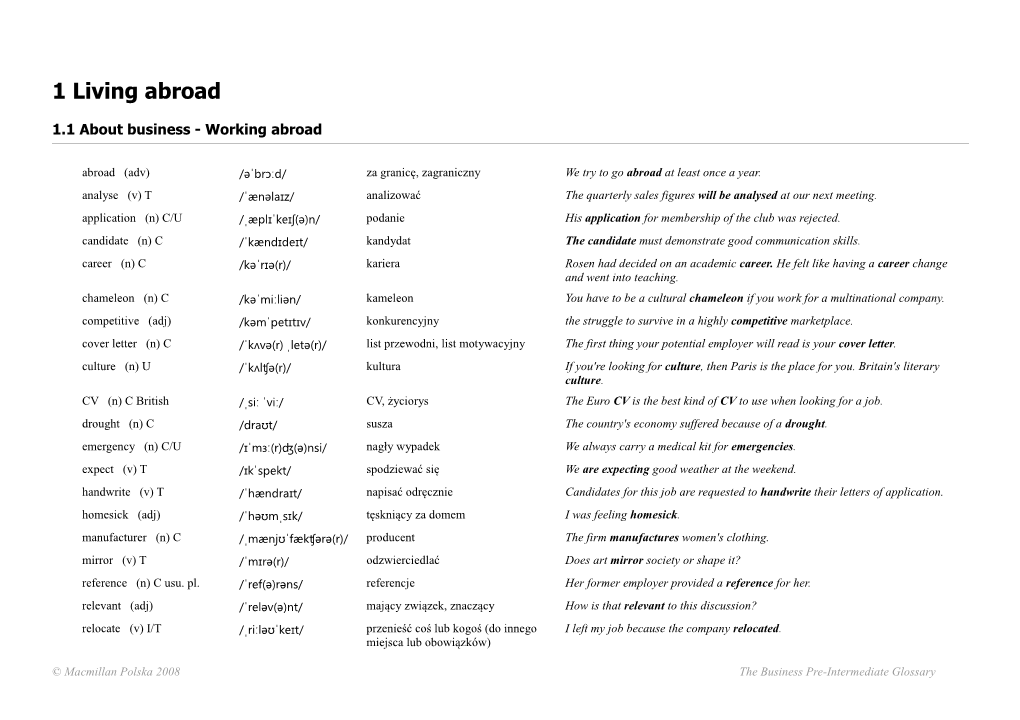 1.1 About Business - Working Abroad