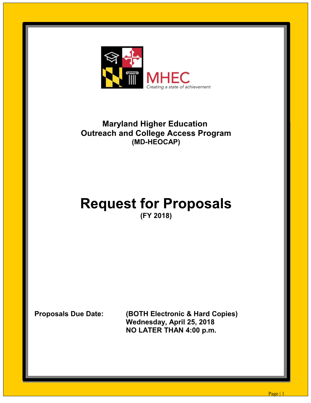 MHEC Outreach and College Access Program RFP