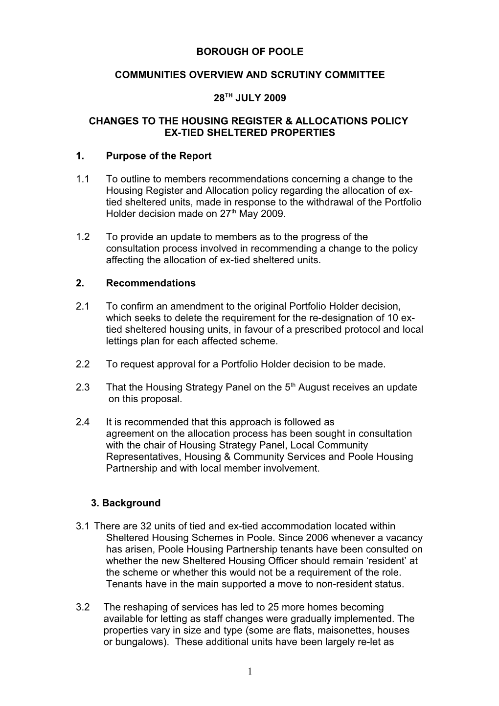 Changes to the Housing Register & Allocations Policy