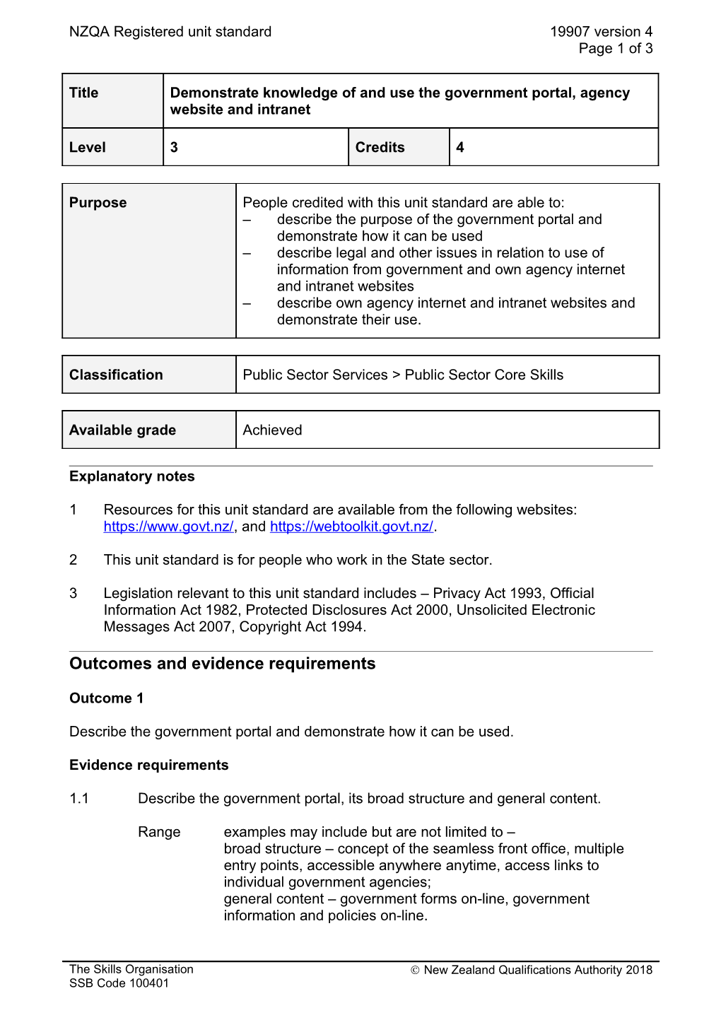 19907 Demonstrate Knowledge of and Use the Government Portal, Agency Website and Intranet