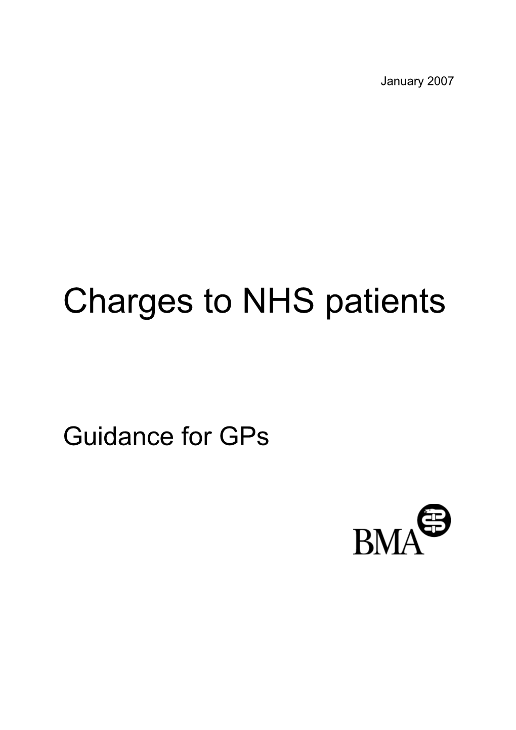 Charges to NHS Patients