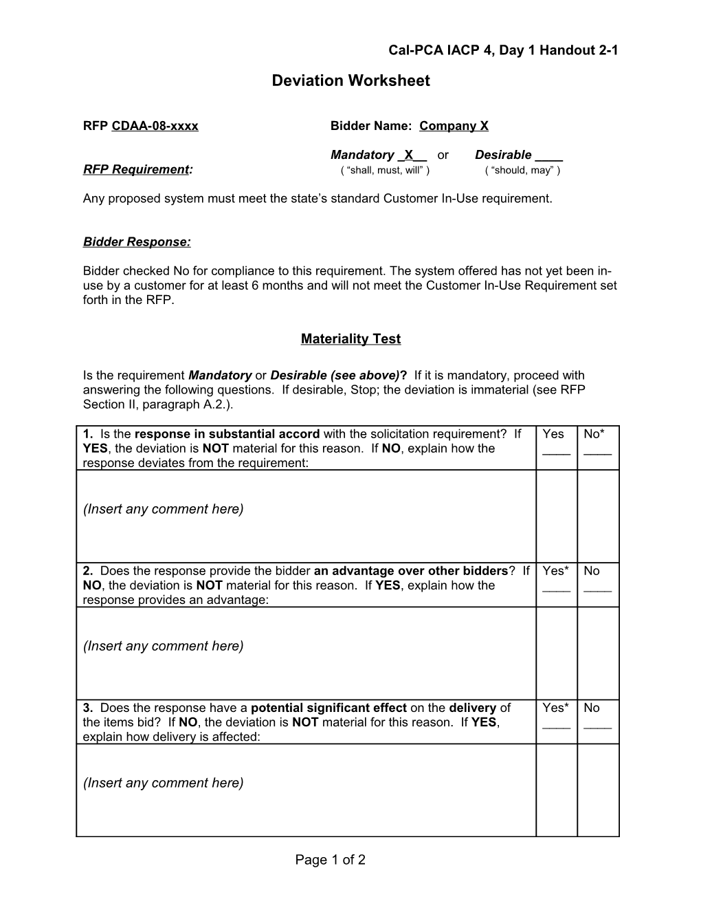 Cal-PCA IACP 4, Day 1 Handout 2-1