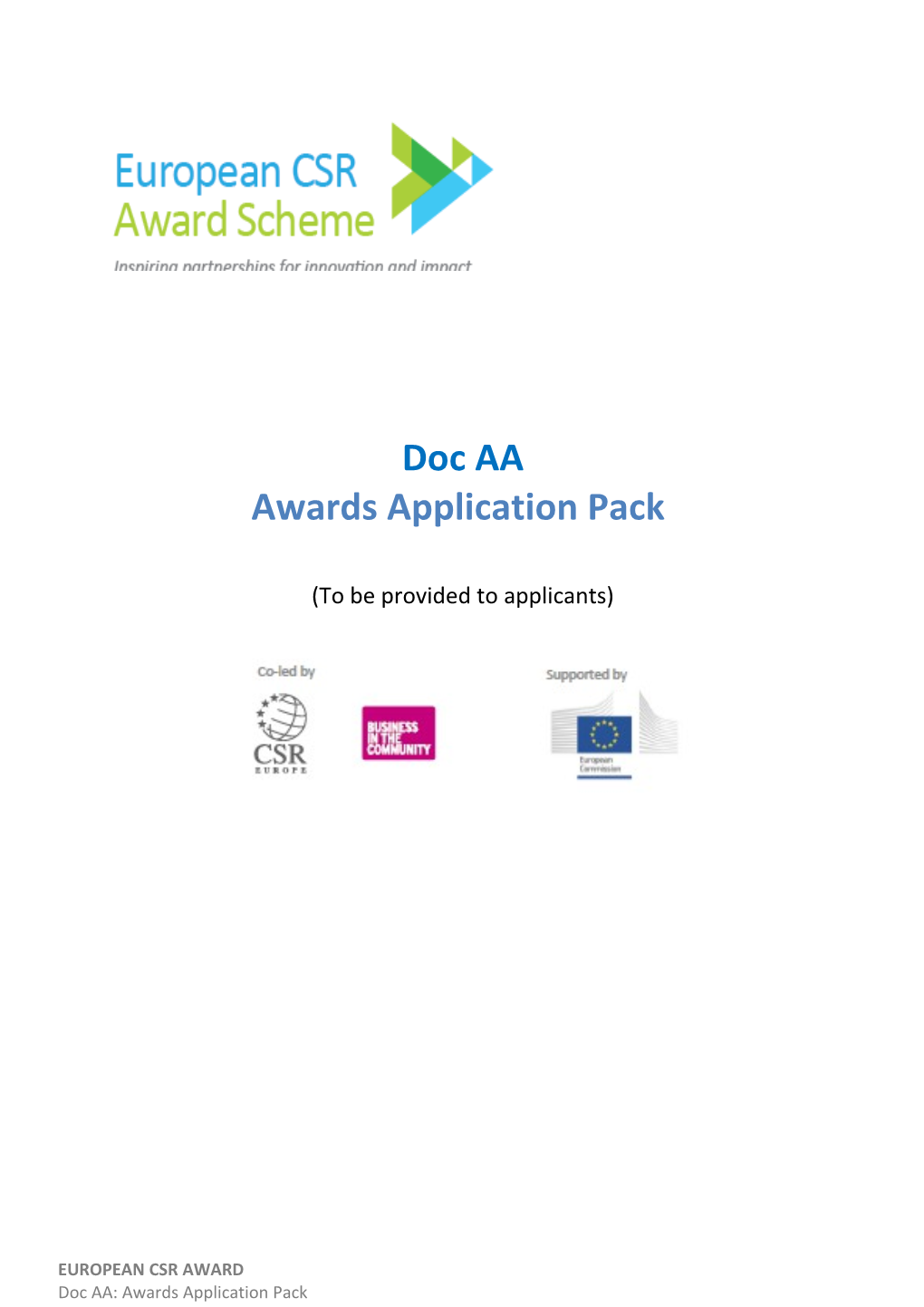 Awards Application Pack