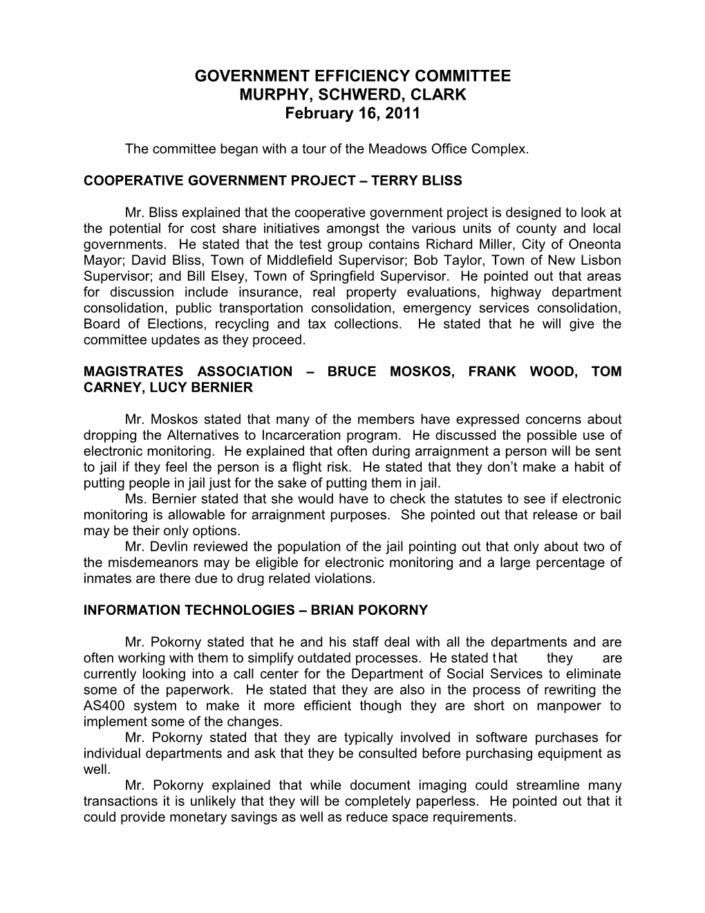 GOVERNMENT EFFICIENCY COMMITTEE Page 2