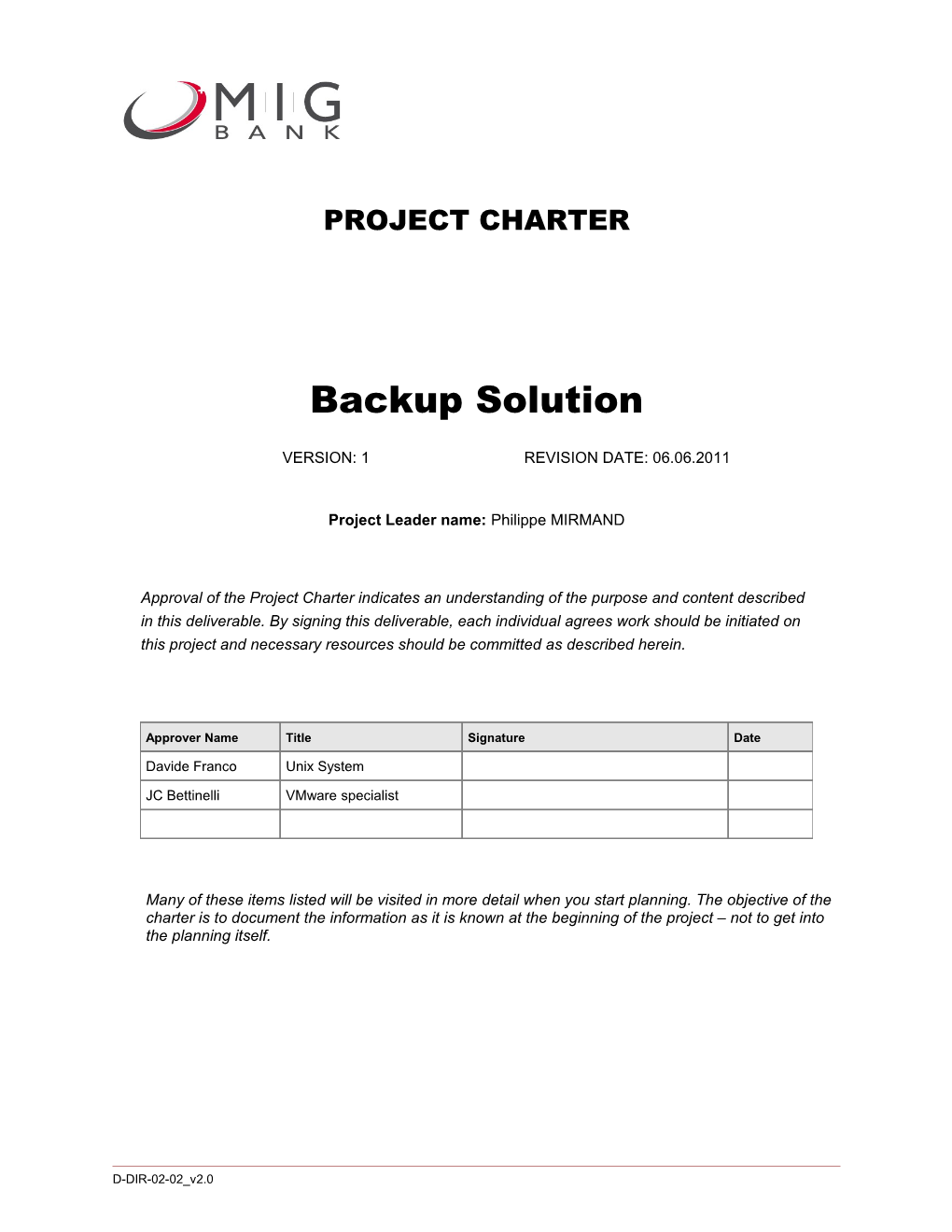 Project Charter Template s1