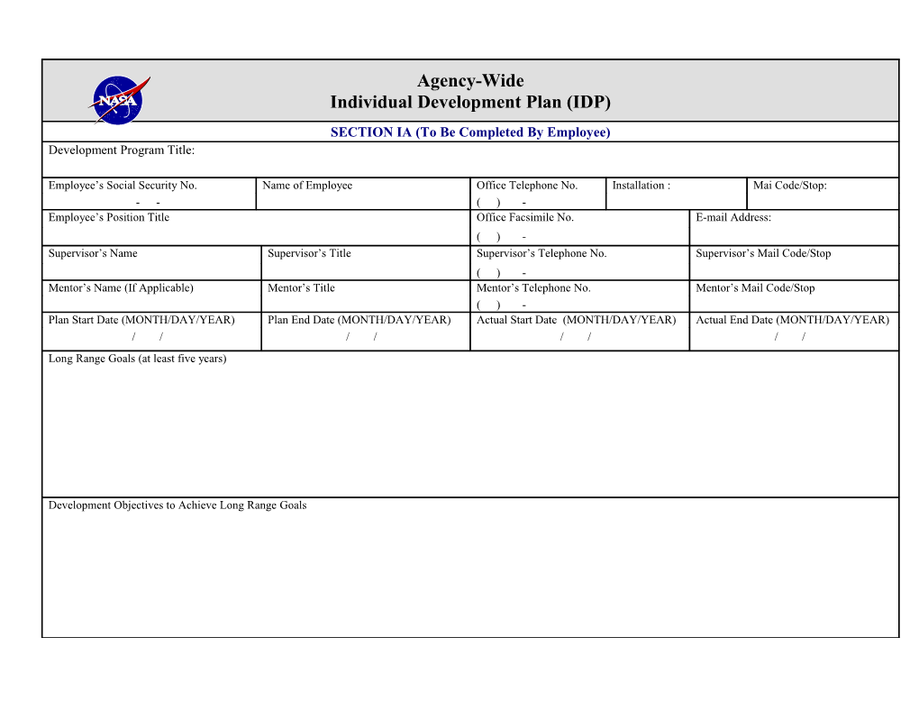 SECTION IA (To Be Completed by Employee)