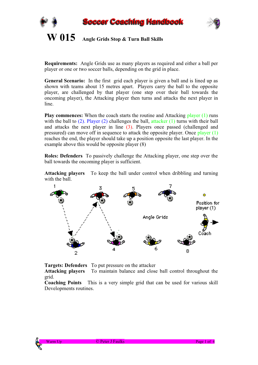 W 015Angle Grids Stop & Turn Ball Skills