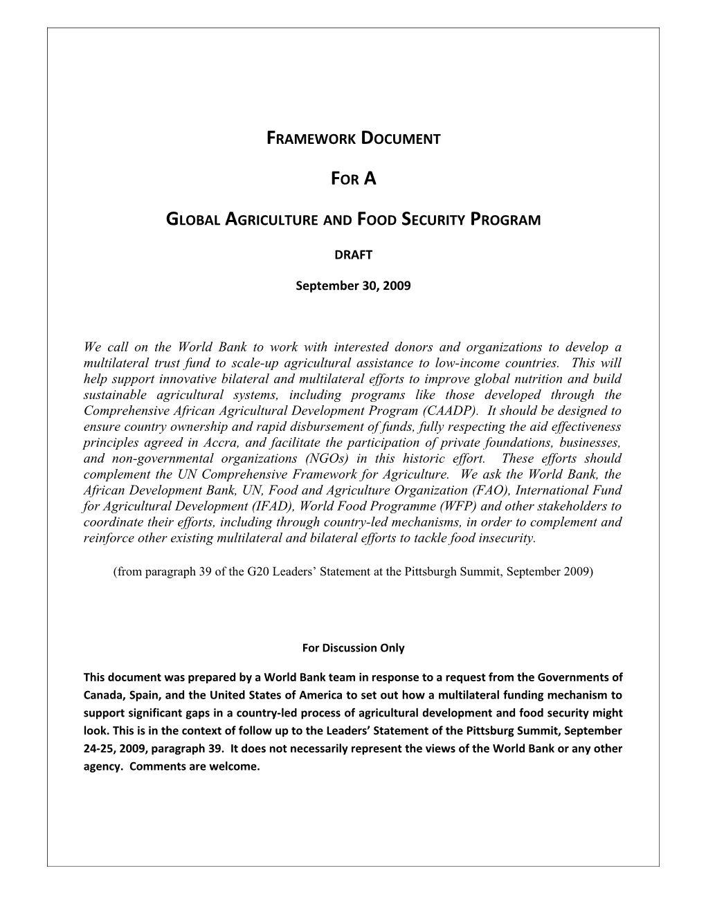 Global Agriculture and Food Security Program