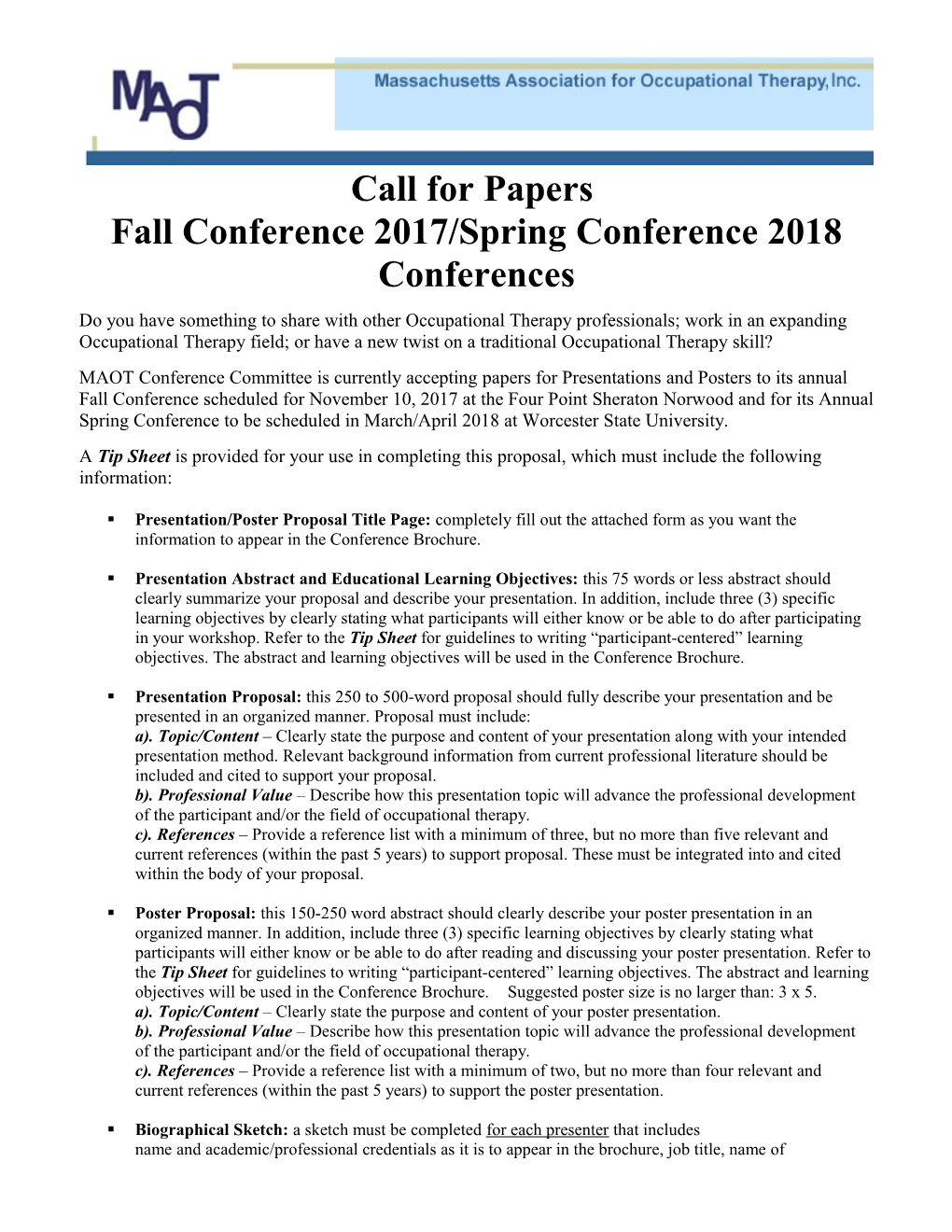 Call for Papers