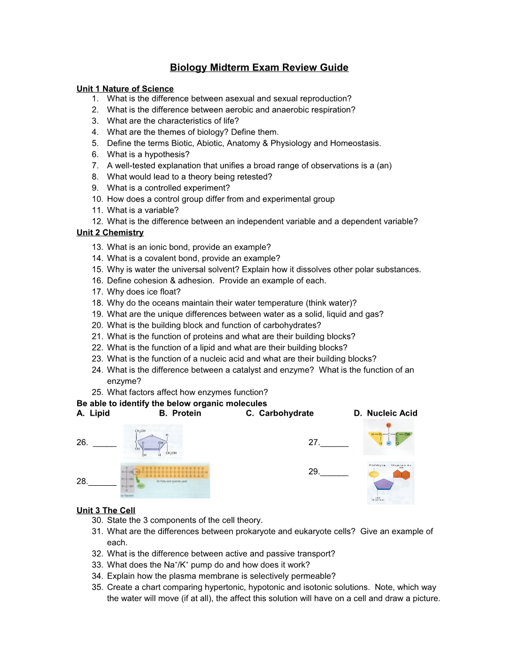 Study Guide for Final Exam 2Nd Semester