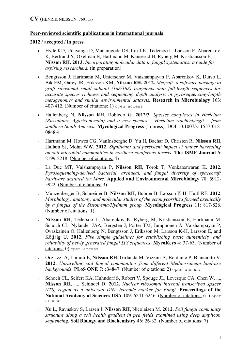 Peer-Reviewed Scientific Publications in International Journals