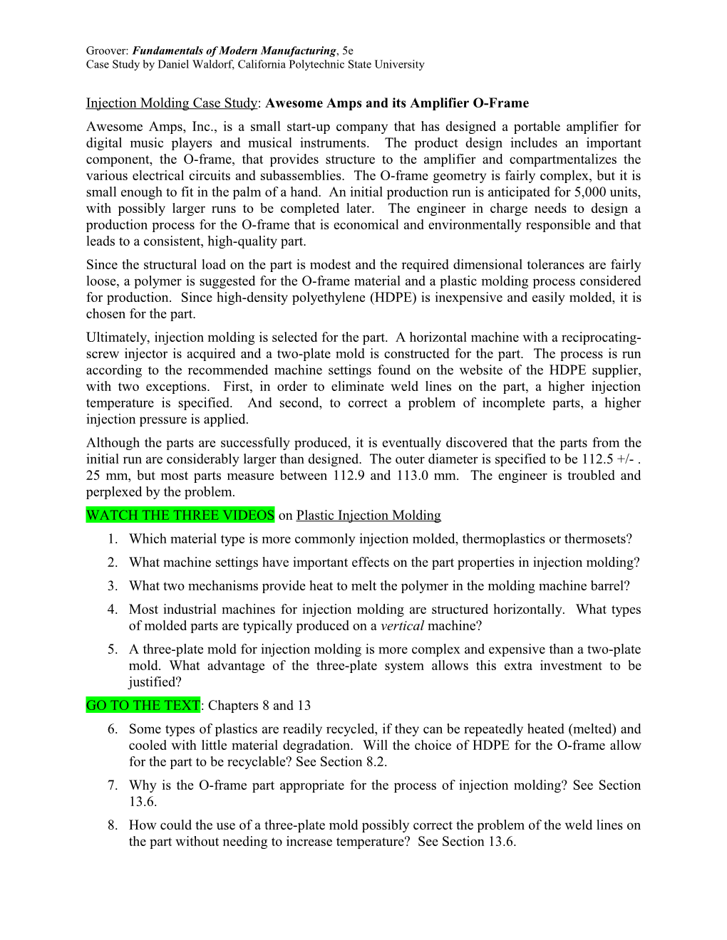 Groover/Fundamentals of Modern Manufacturing (4Th/5Th)