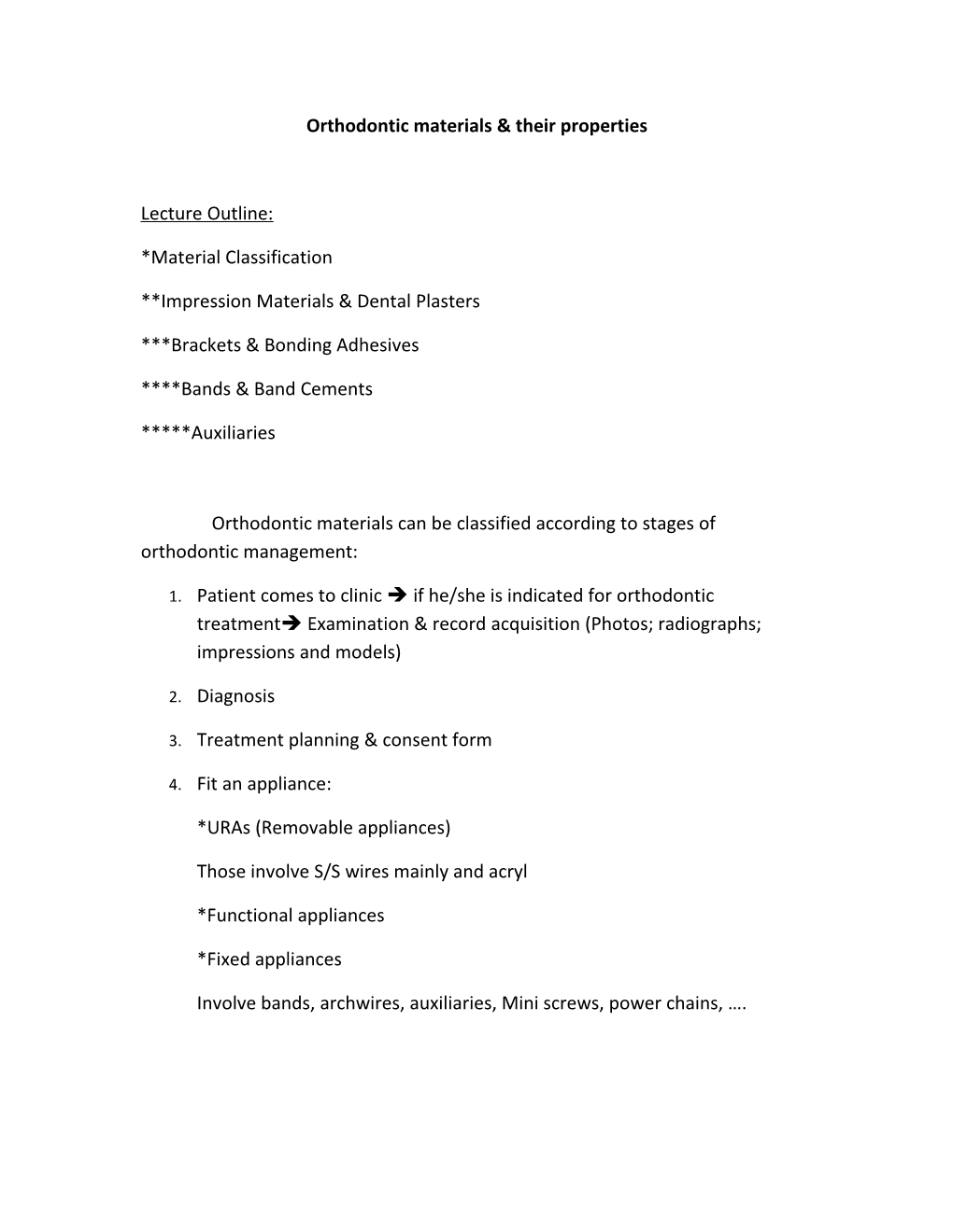 Orthodontic Materials & Their Properties