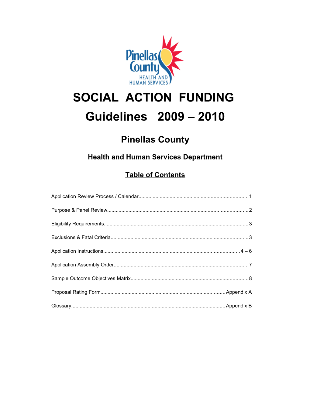 Social Action Funding Guidelines FY 2010Page 1
