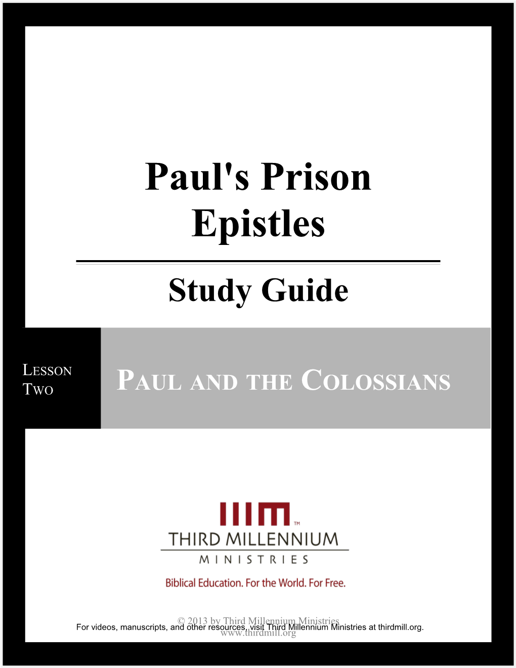 Paul's Prison Epistles