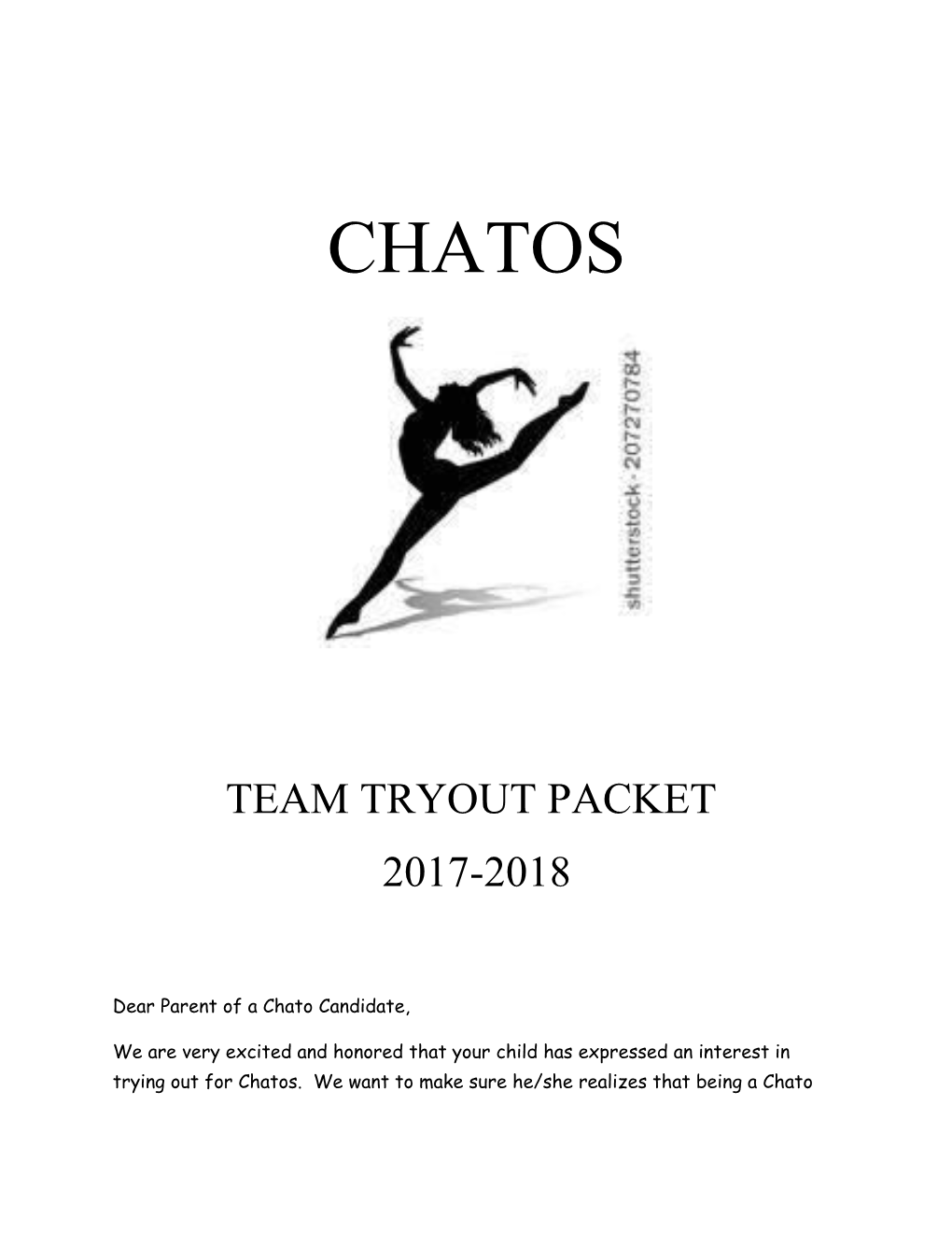 Dear Parent of a Chato Candidate