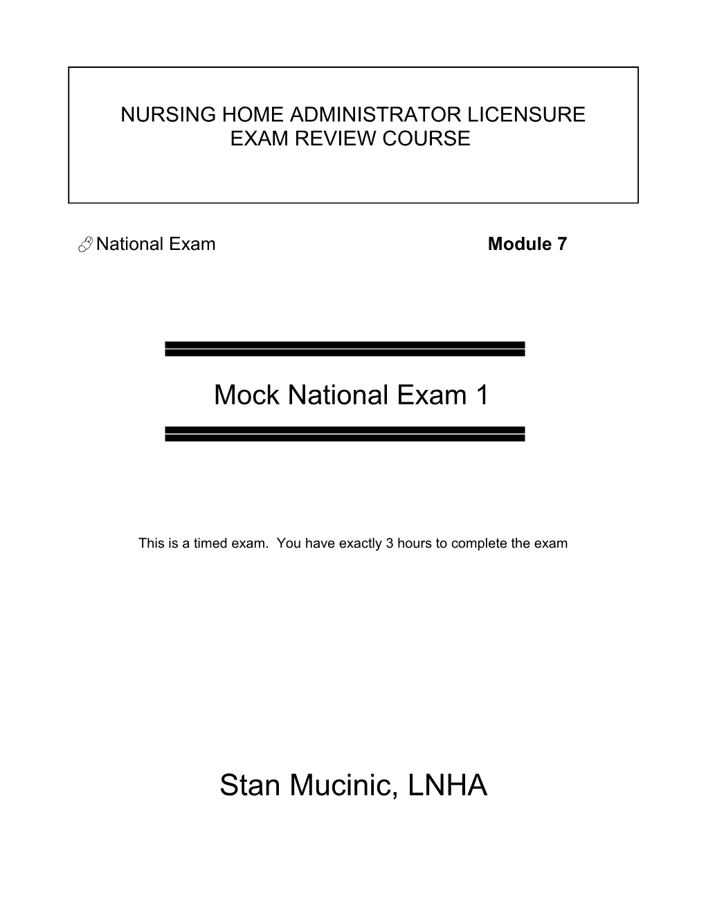 National Exam Supplemental Information Part 1 of 10