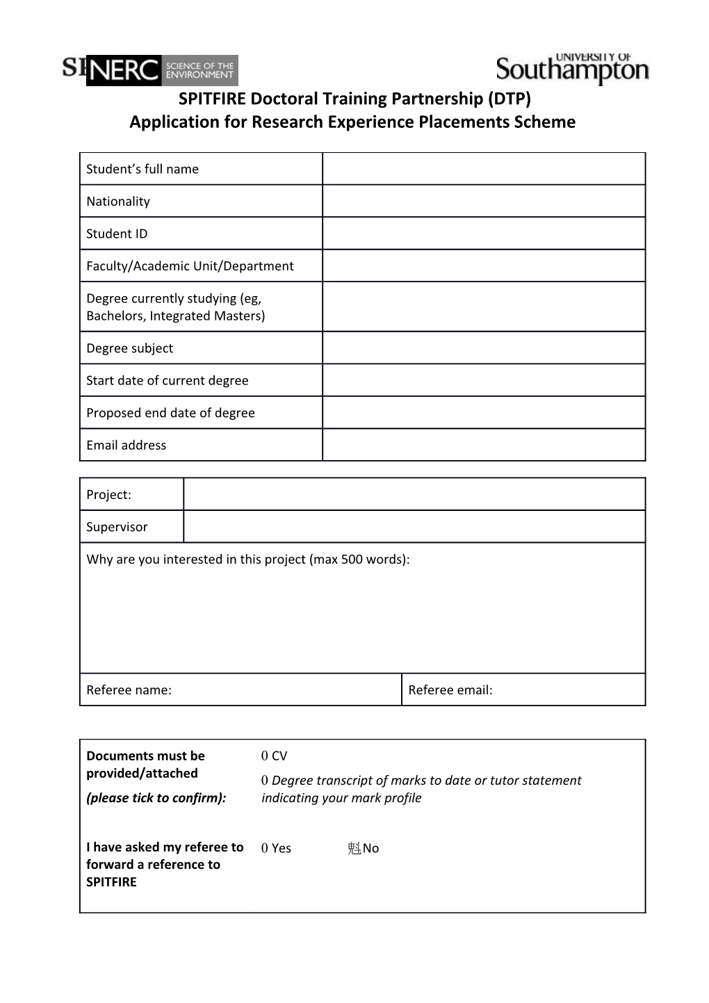 SPITFIRE Doctoral Training Partnership (DTP)