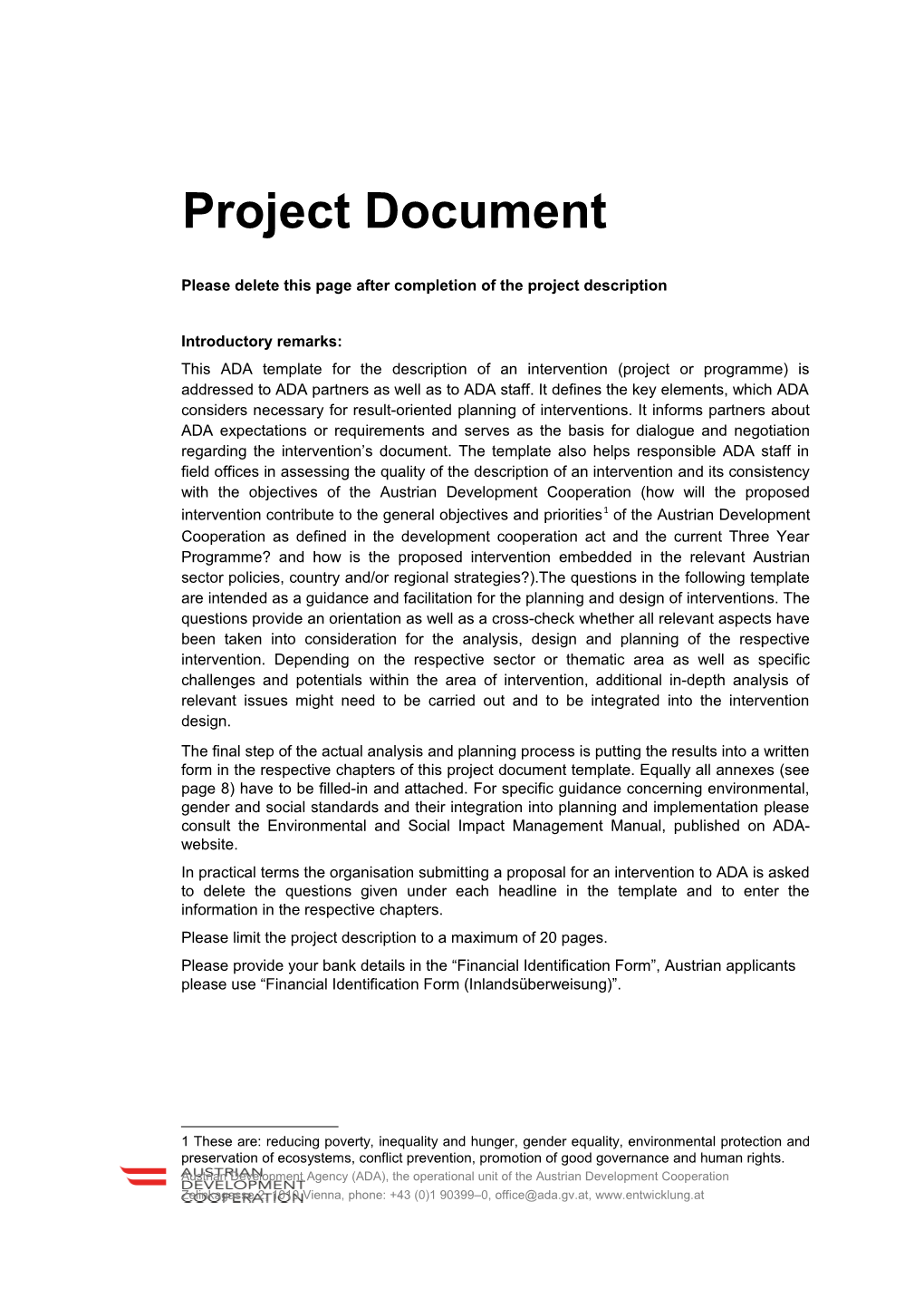 Please Deletethis Page After Completion of the Project Description
