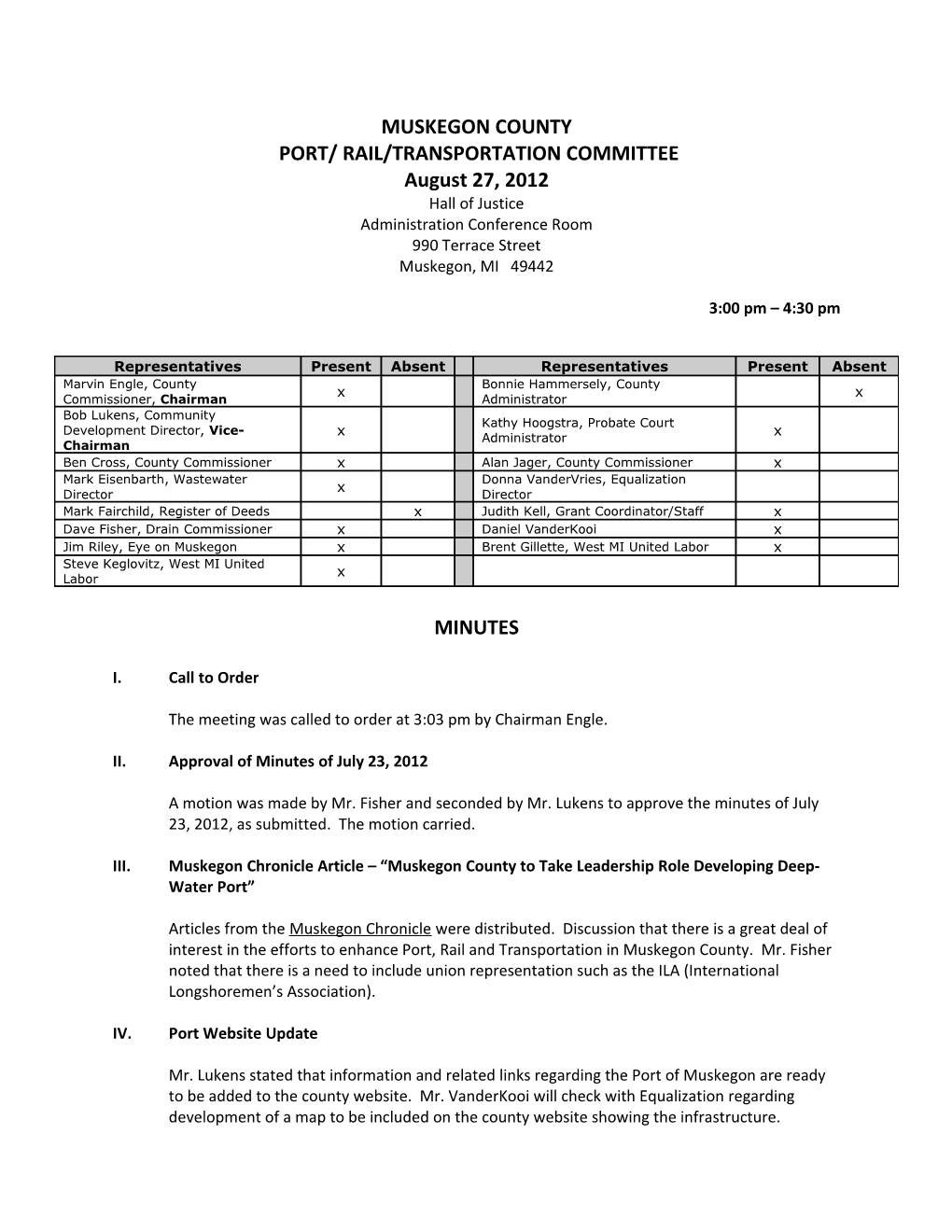 Port/ Rail/Transportation Committee