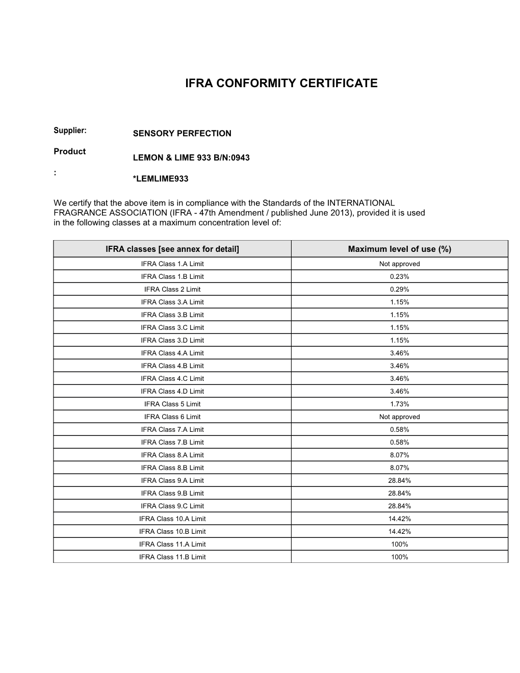 Ifra Conformitycertificate