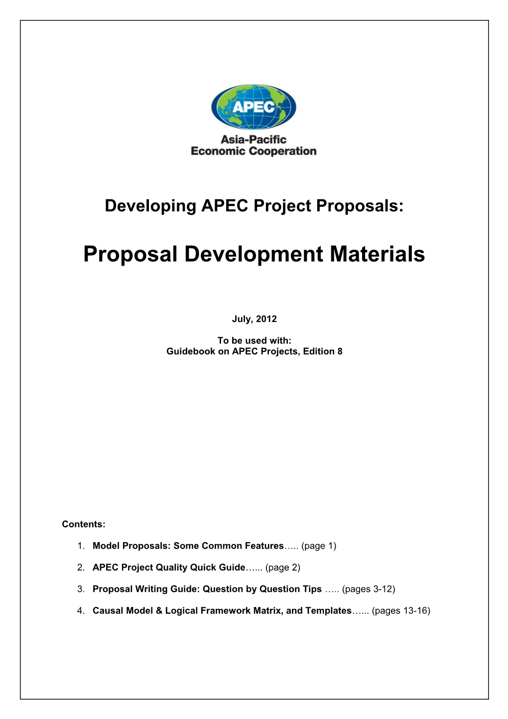 APEC Project Proposal