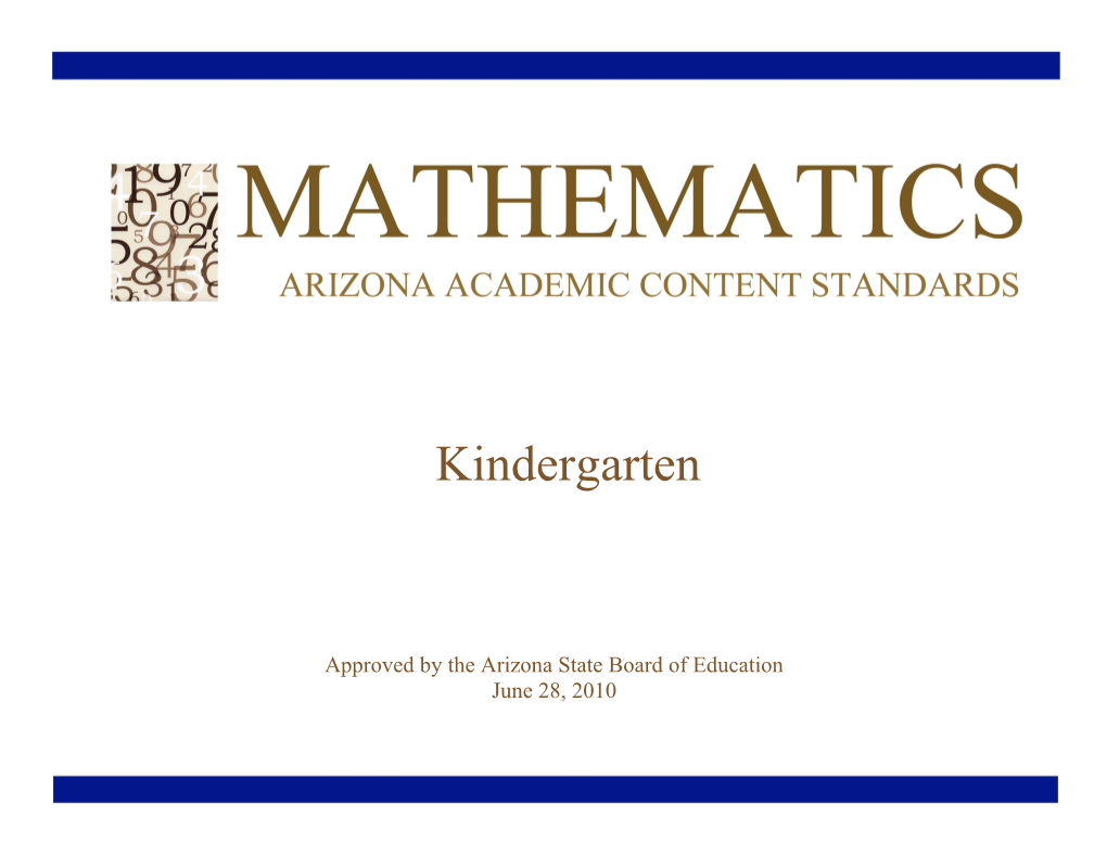 Arizona Mathematics Standards Articulated by Grade Level