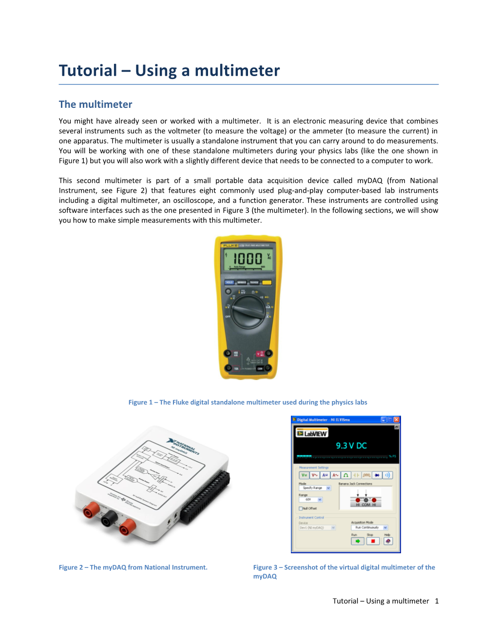 Tutorial Using a Multimeter