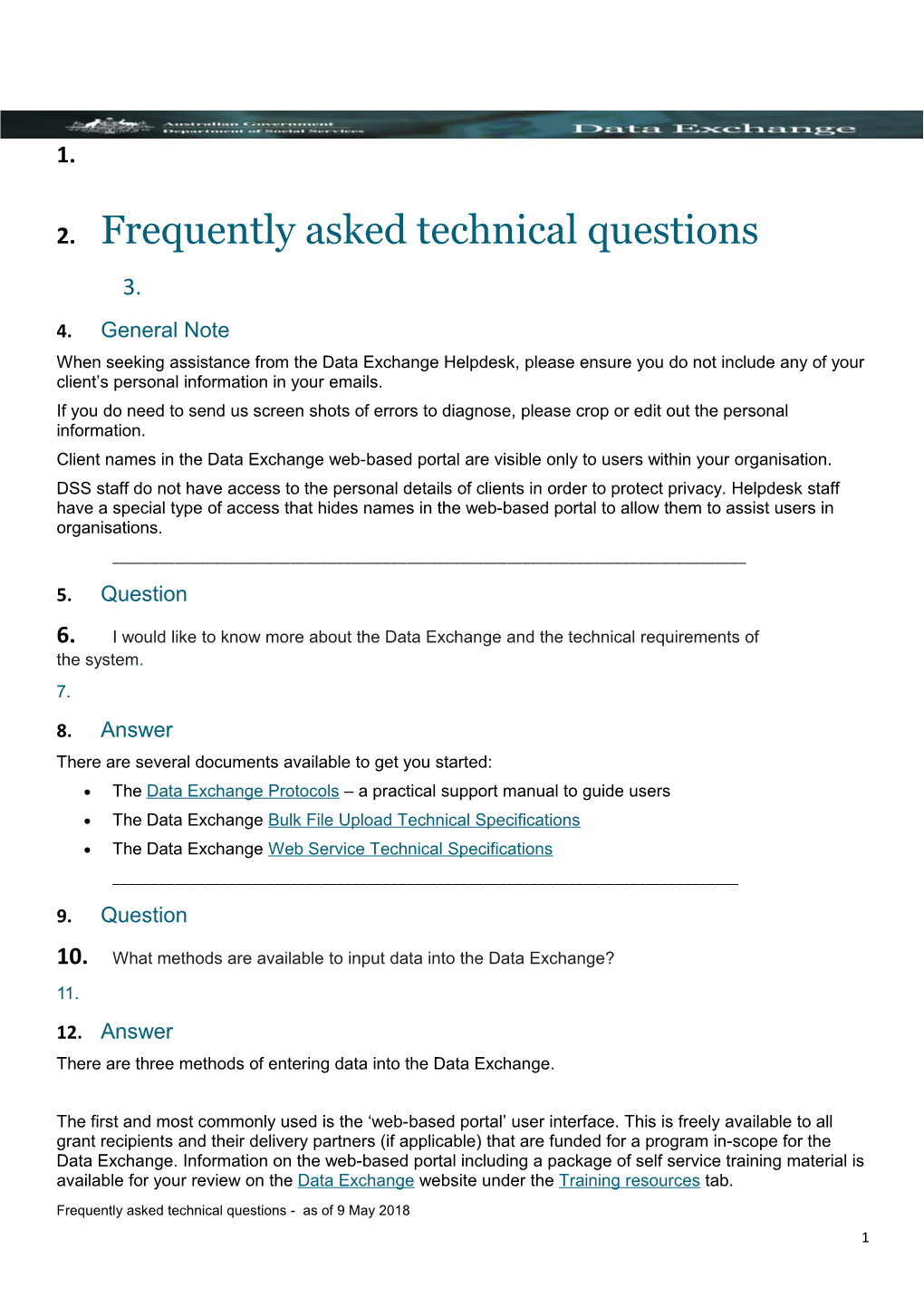 Frequently Asked Technical Questions