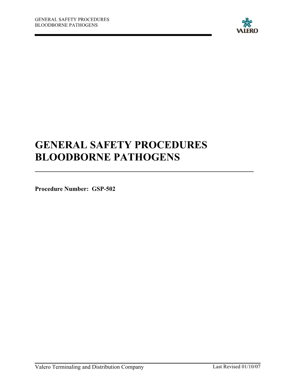 General Safety Procedures