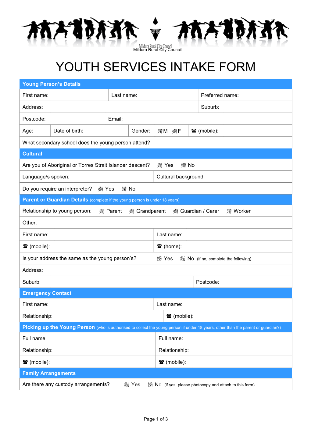 Holiday Action Enrolment Form