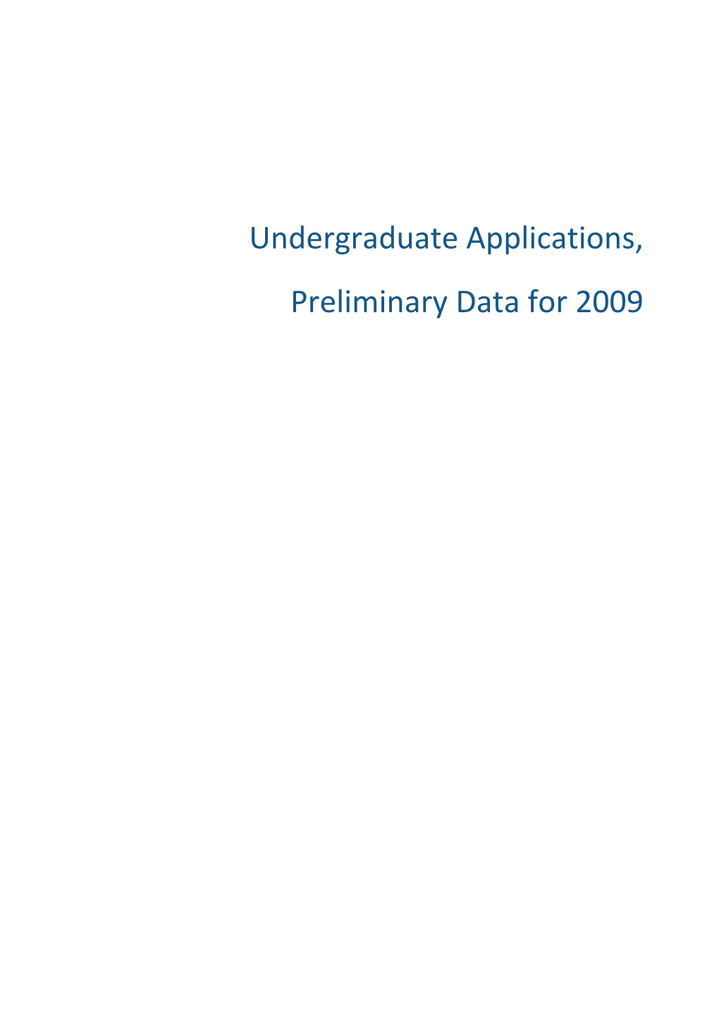 Undergraduate Applications