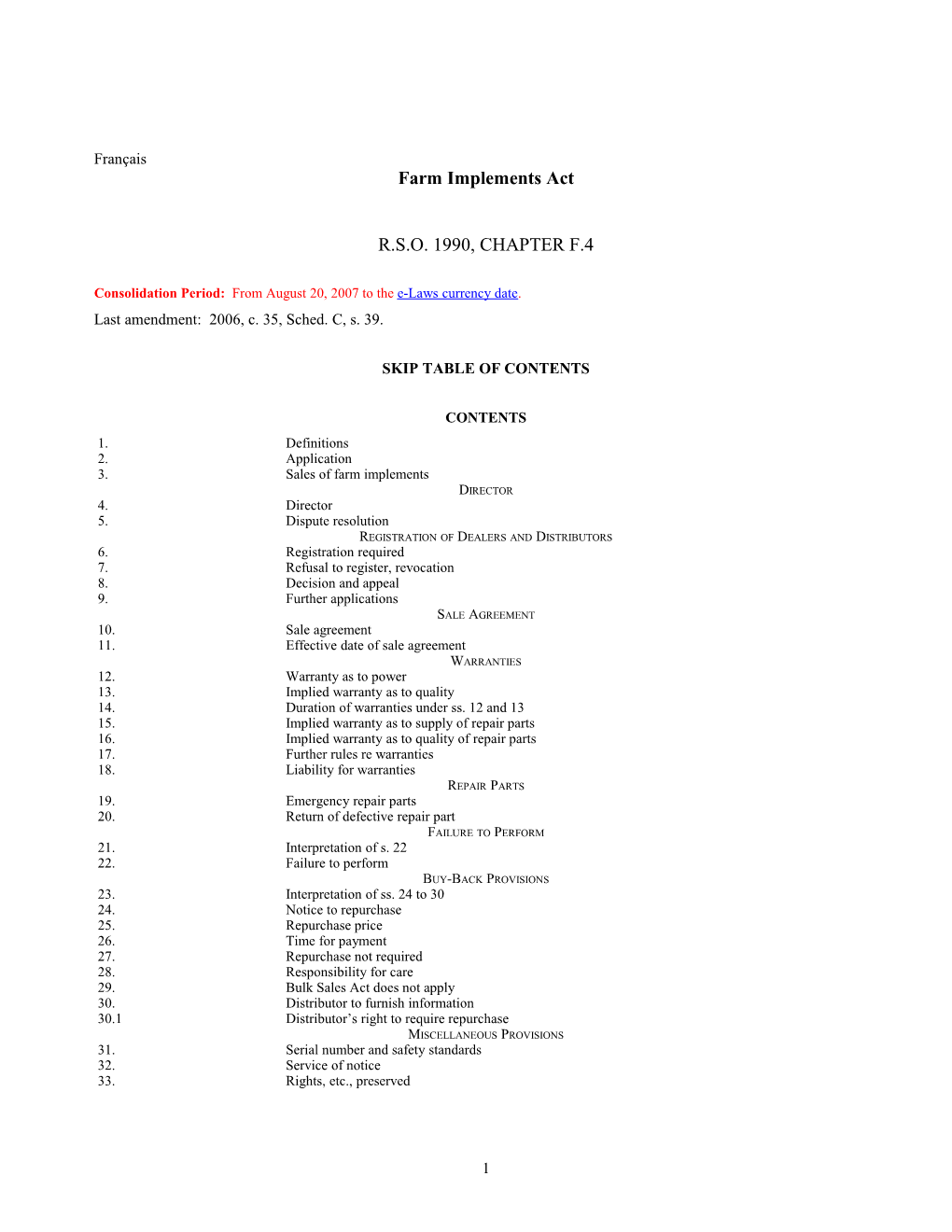 Farm Implements Act, R.S.O. 1990, C. F.4