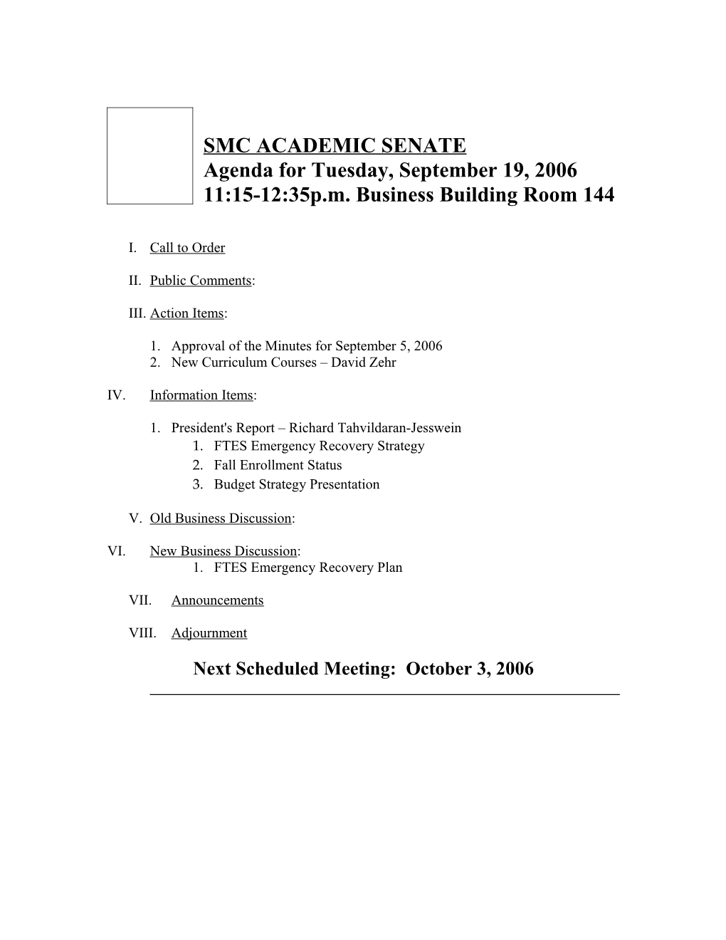 Smc Academic Senate