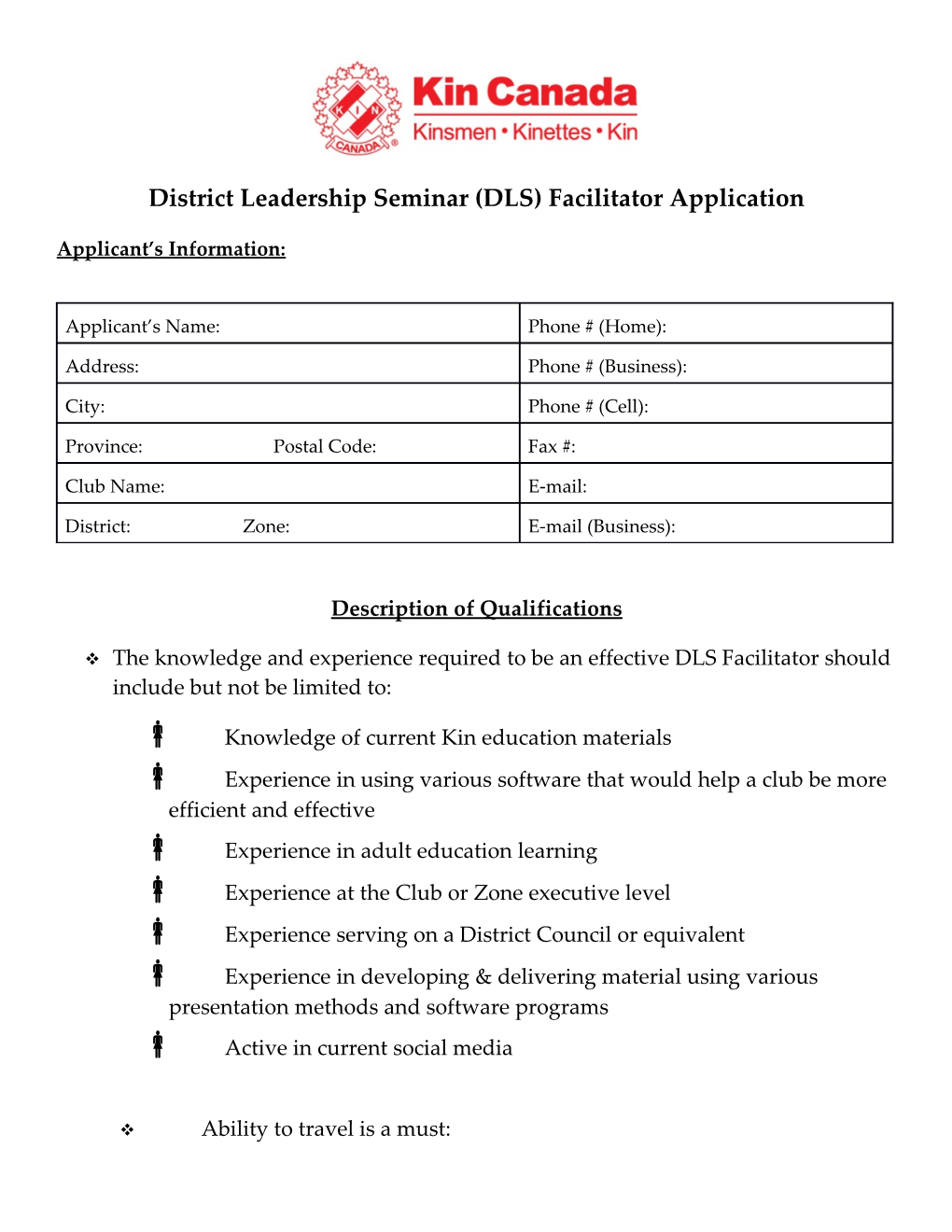 District Leadership Seminar (DLS) Facilitator Resume