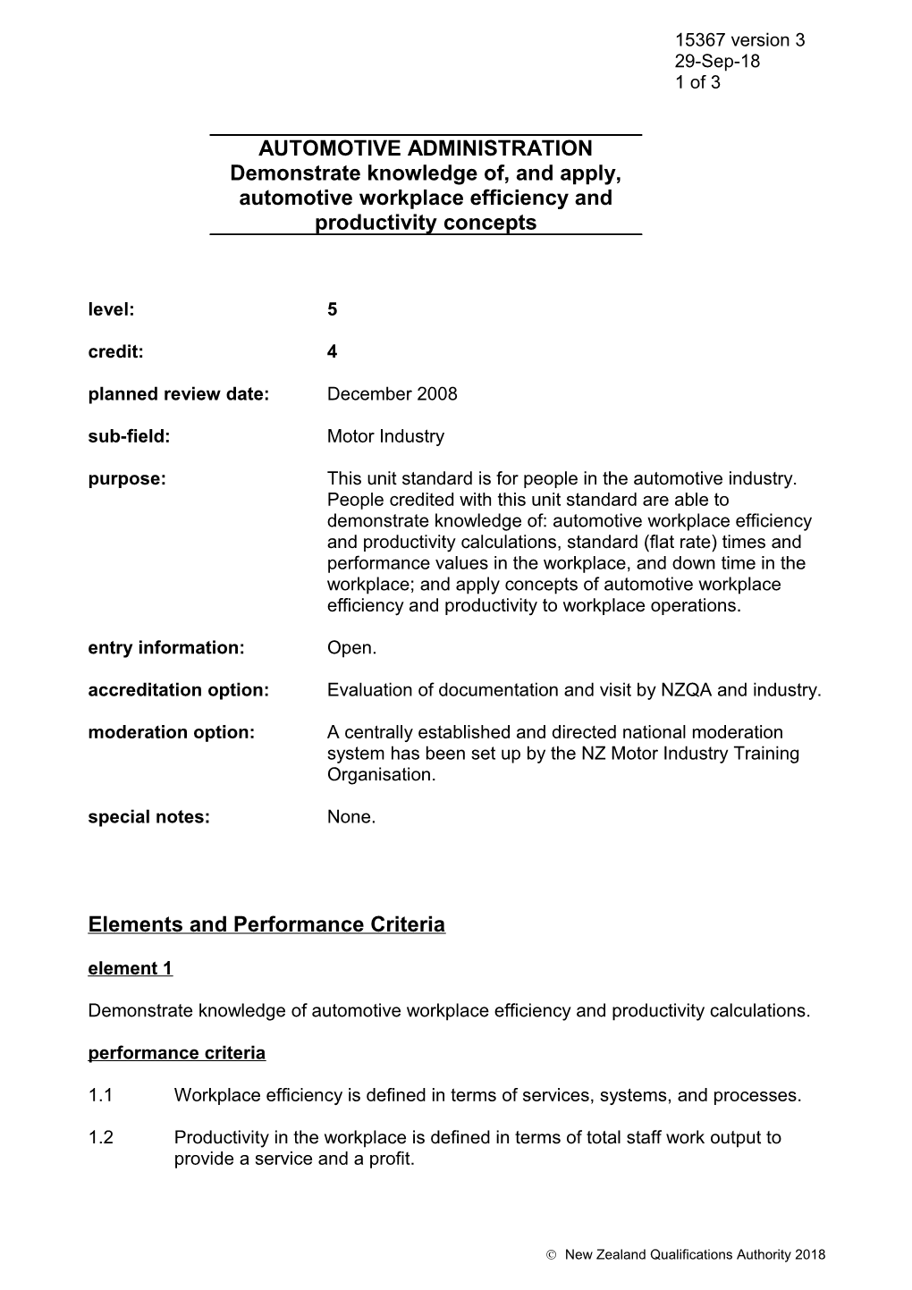 Sub-Field:Motor Industry