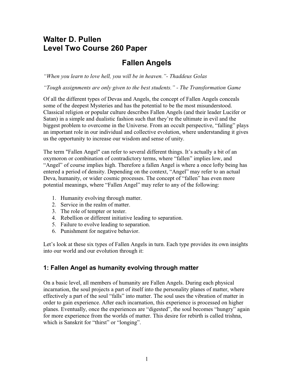 Level Two Course 260 Paper