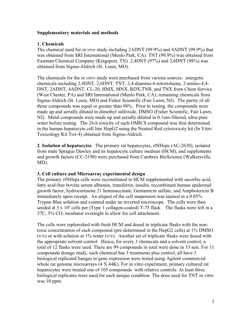 A Dose Responsive Differential Gene Number Regulated by the 5 Munitions Constituents