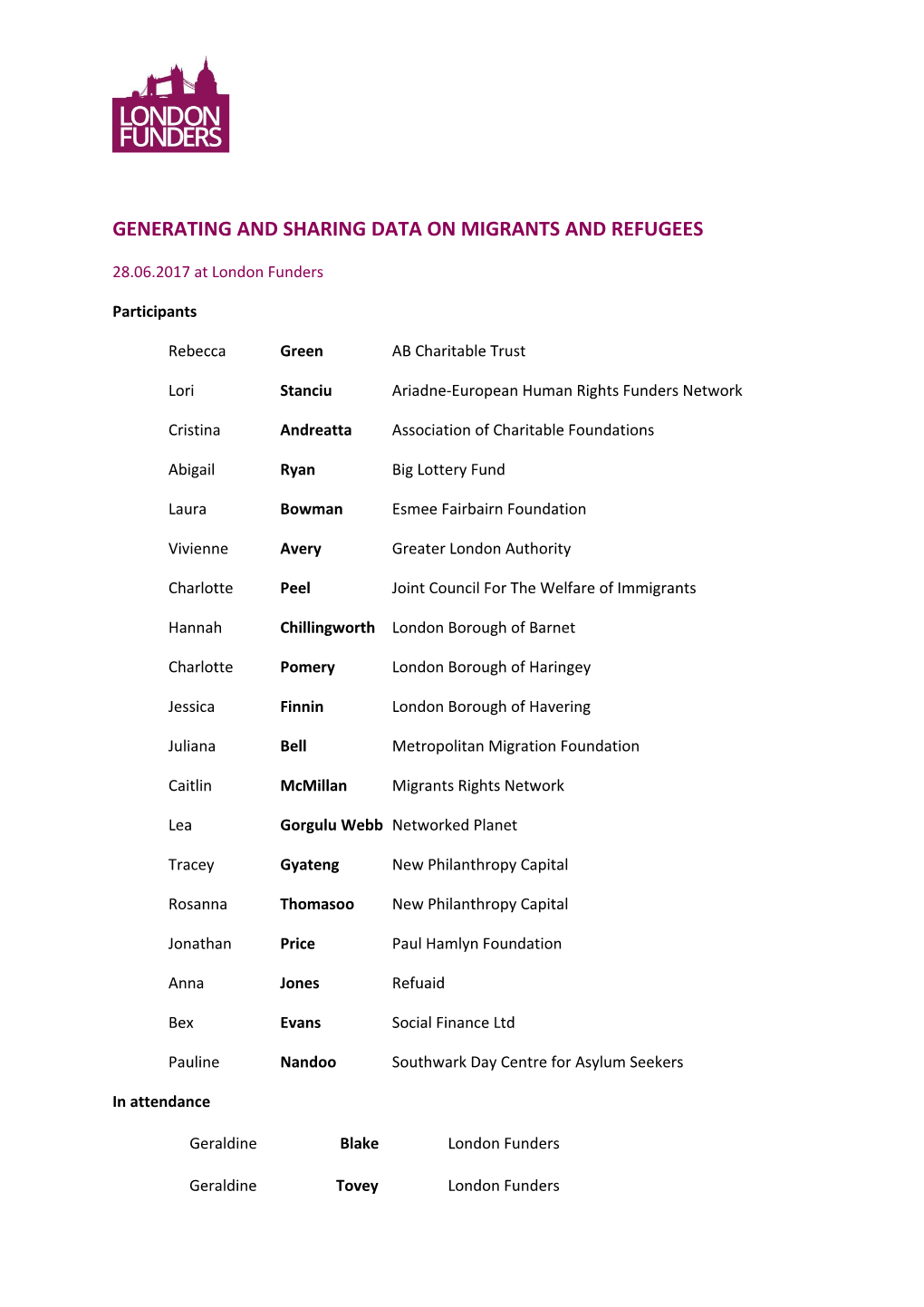 Generating and Sharing Data on Migrants and Refugees