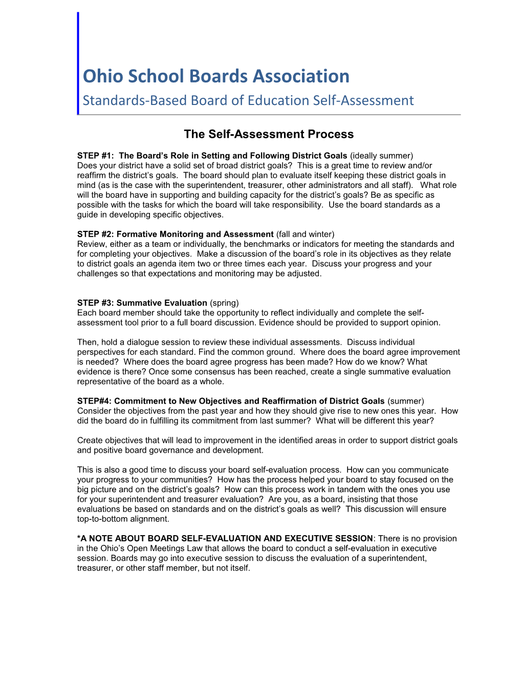 Board of Trustees Self-Assessment