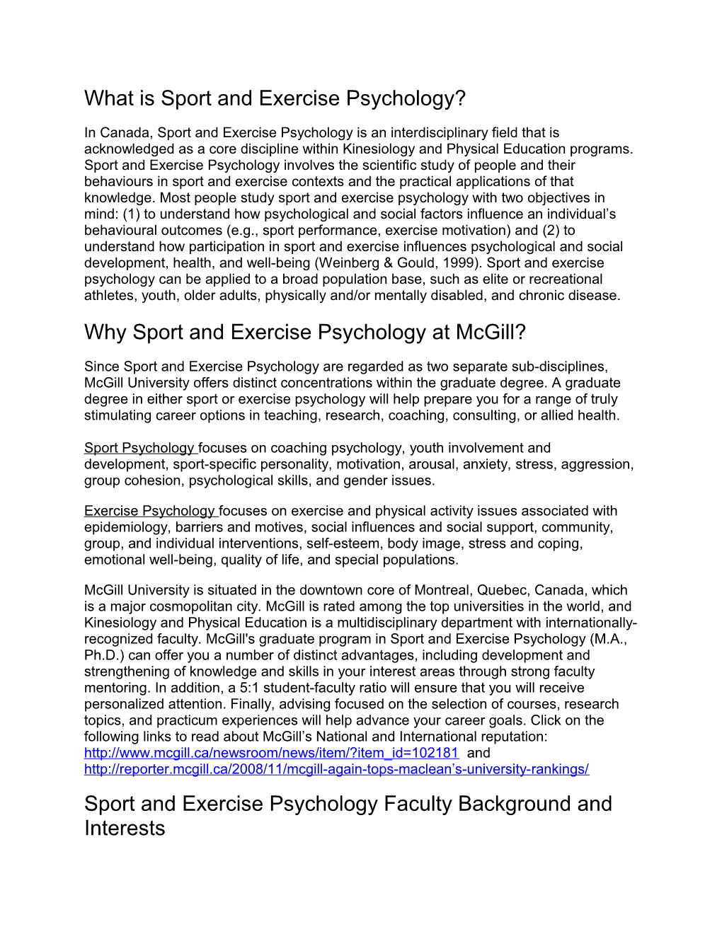 What Is Sport and Exercise Psychology