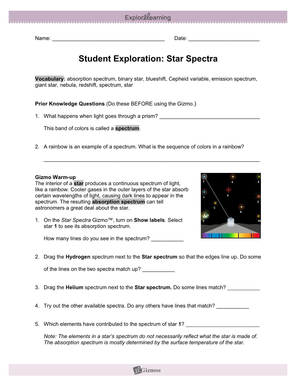 Student Exploration Sheet: Growing Plants s22