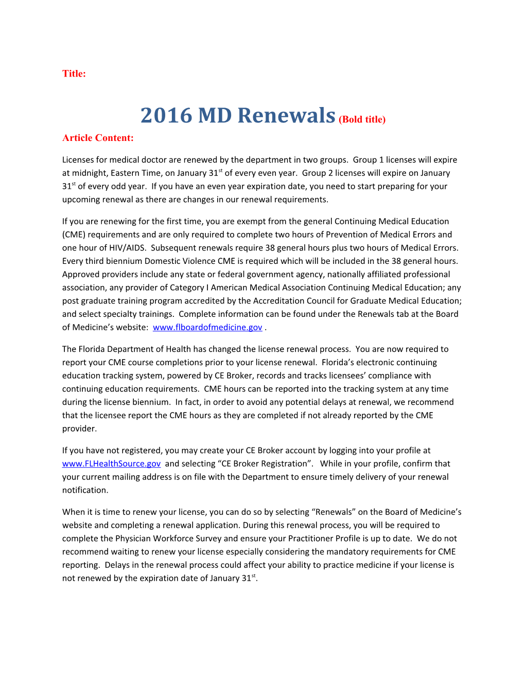 2016 MD Renewals (Bold Title)