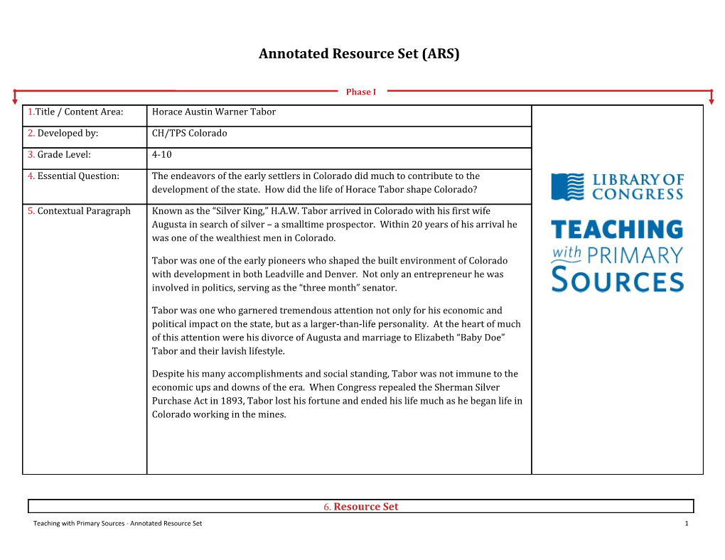 Annotated Resource Set (ARS) s5