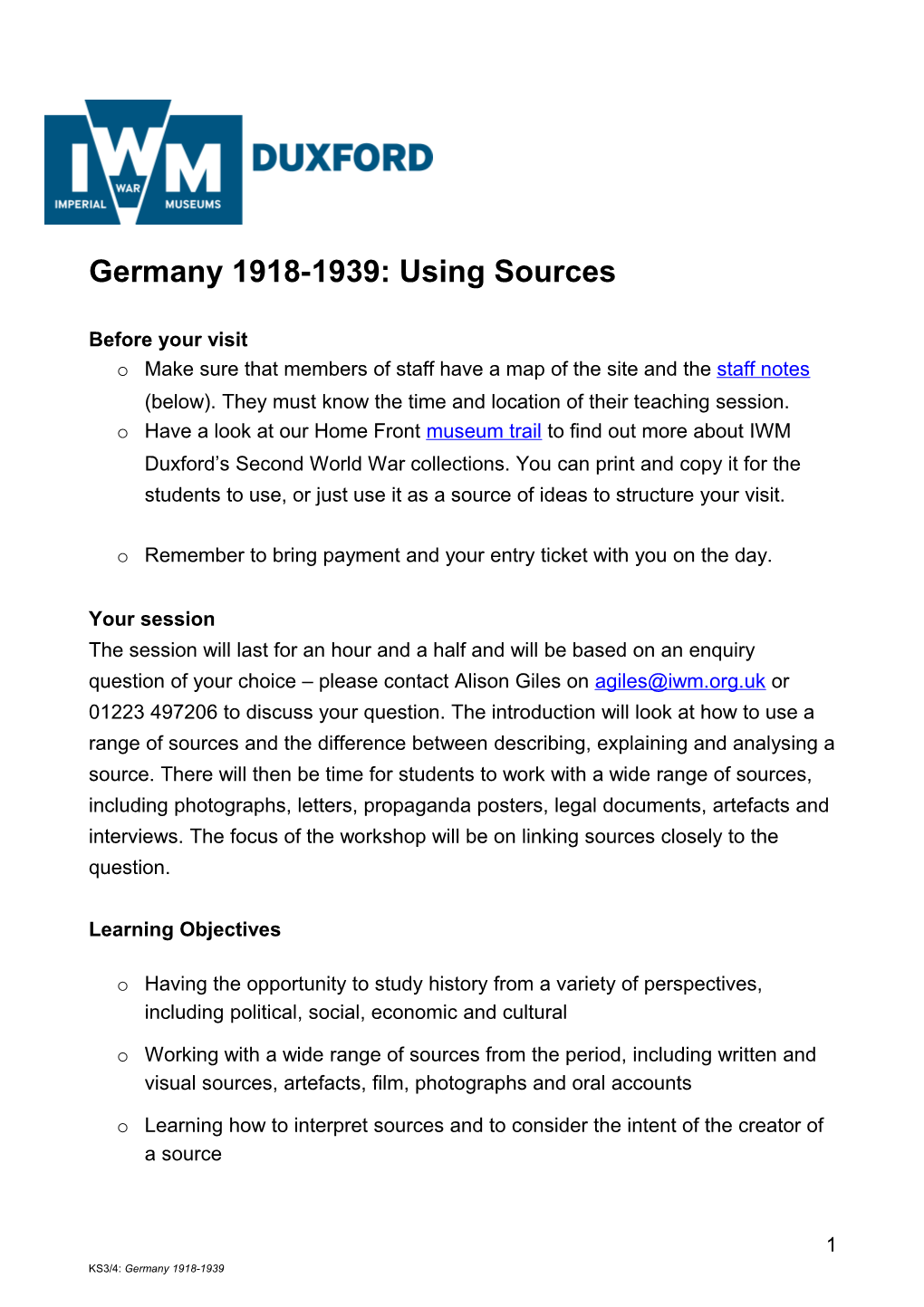 Germany 1918-1939: Using Sources