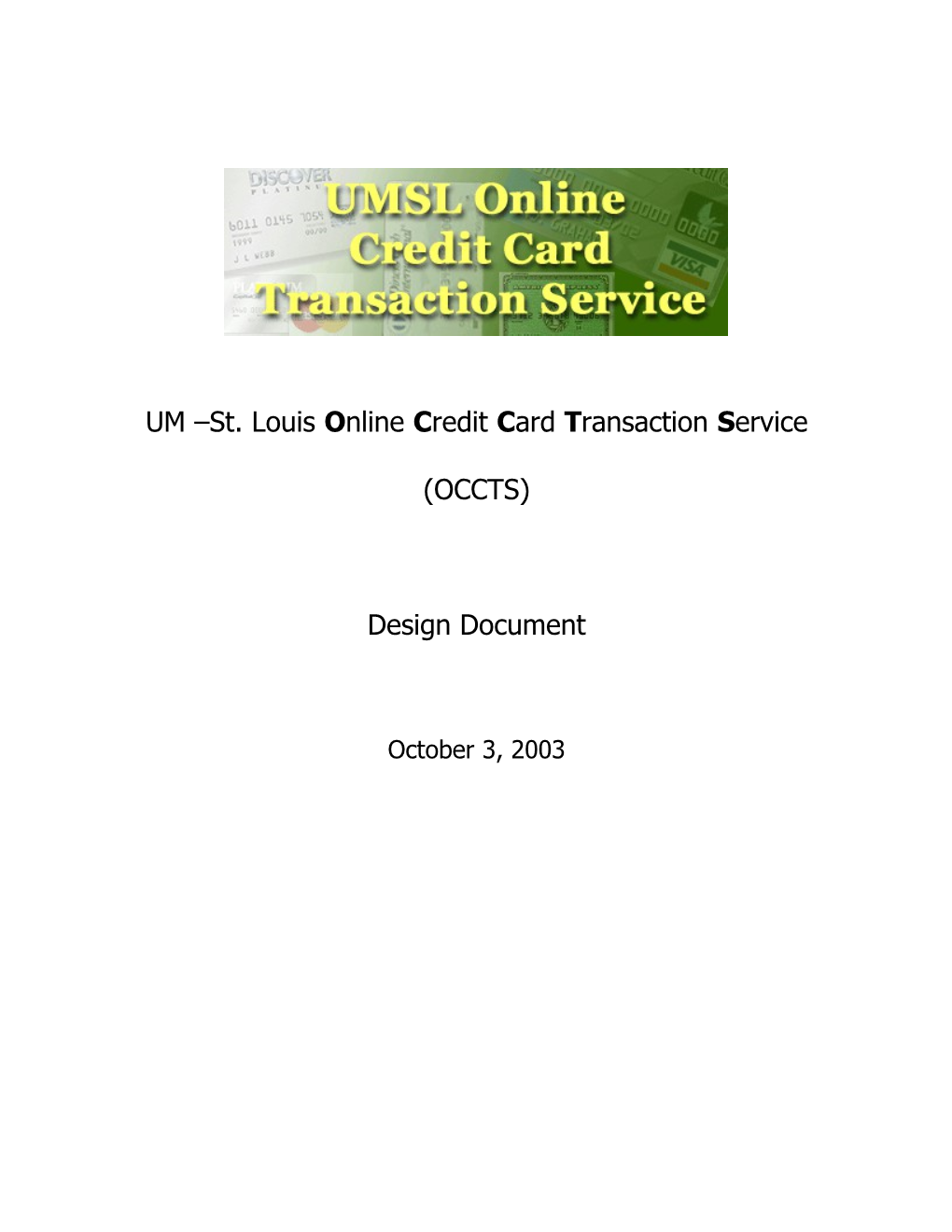 UM St. Louis Online Credit Card Transaction S Ervice